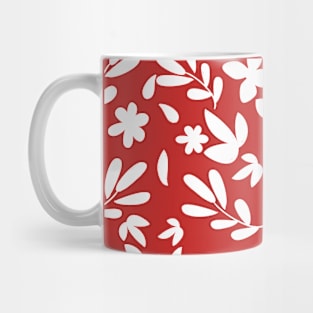 White Summer Flowers Pattern Mug